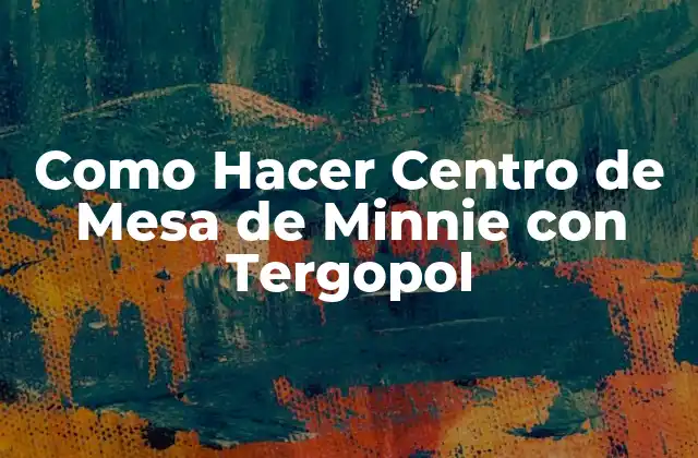 Como Hacer Centro de Mesa de Minnie con Tergopol