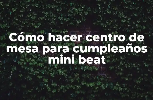 Cómo Hacer Centro de Mesa para Cumpleaños Mini Beat