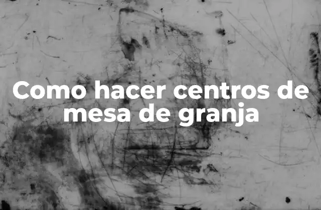Como Hacer Centros de Mesa de Granja