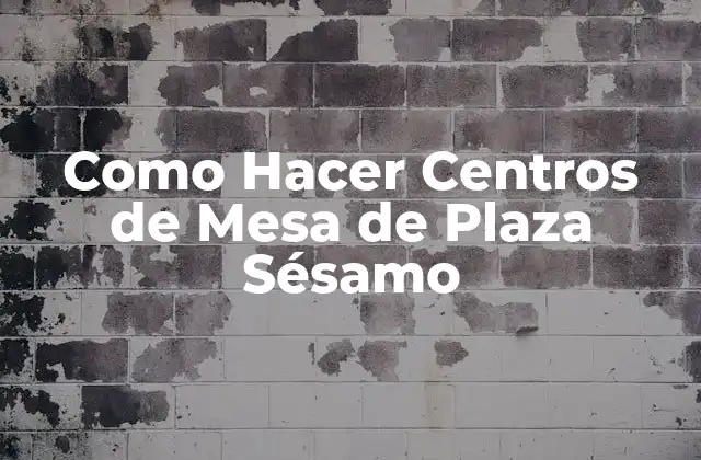 Como Hacer Centros de Mesa de Plaza Sésamo