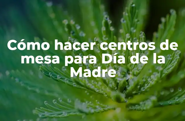 Cómo Hacer Centros de Mesa para Día de la Madre