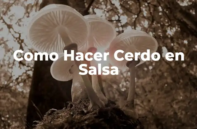 Como Hacer Cerdo en Salsa