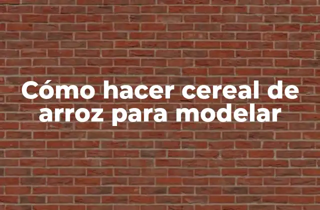 Cómo Hacer Cereal de Arroz para Modelar
