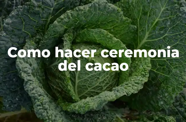 Como Hacer Ceremonia Del Cacao