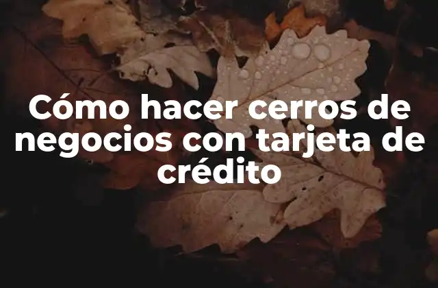 Cómo Hacer Cerros de Negocios con Tarjeta de Crédito