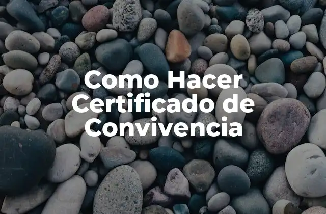 Como Hacer Certificado de Convivencia