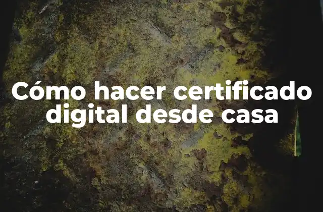 Cómo Hacer Certificado Digital desde Casa