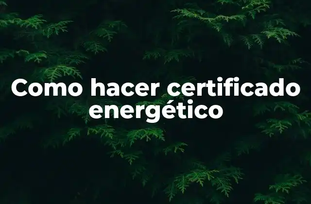 Como Hacer Certificado Energético