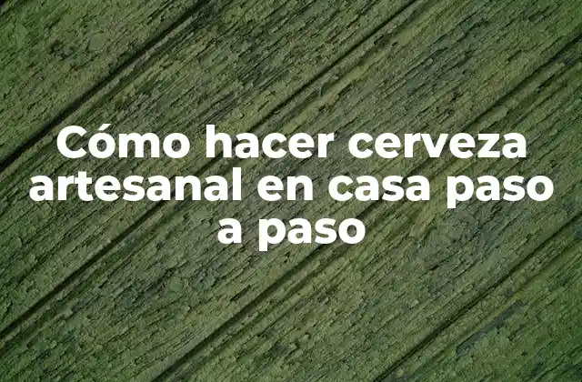 Cómo Hacer Cerveza Artesanal en Casa Paso a Paso