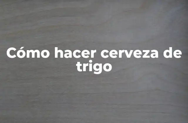 ¿Qué es la cerveza de trigo?
