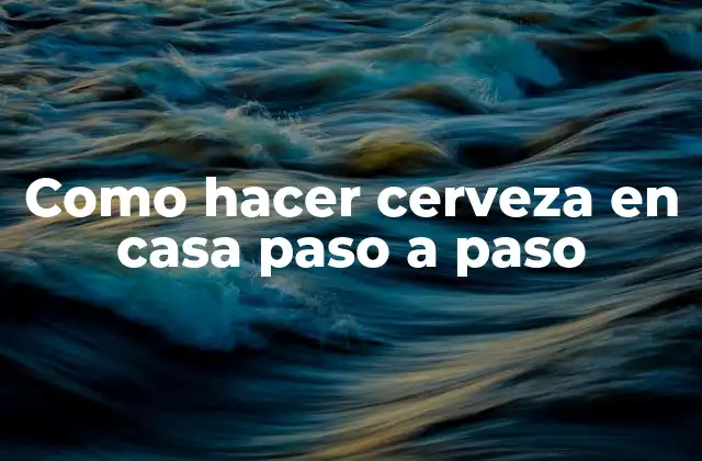 Como Hacer Cerveza en Casa Paso a Paso