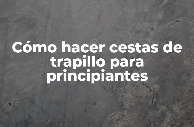 Cómo Hacer Cestas de Trapillo para Principiantes