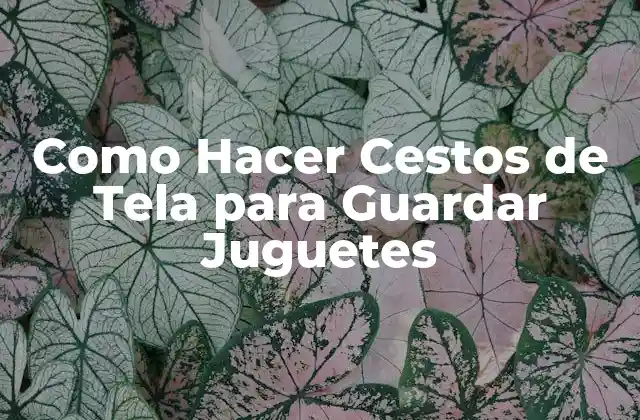 Como Hacer Cestos de Tela para Guardar Juguetes