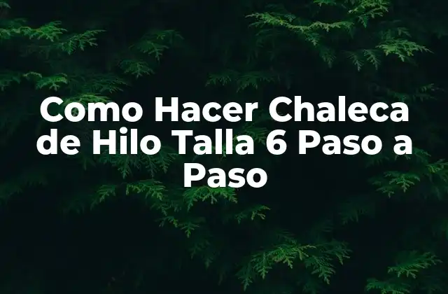 ¿Qué es una Chaleca de Hilo y Para Qué Sirve?