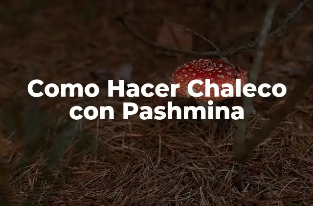 Como Hacer Chaleco con Pashmina