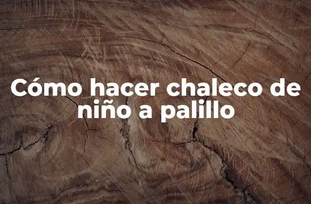 Cómo Hacer Chaleco de Niño a Palillo