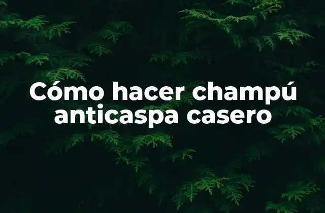 Cómo Hacer Champú Anticaspa Casero