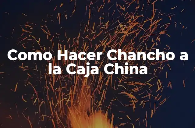 Como Hacer Chancho a la Caja China