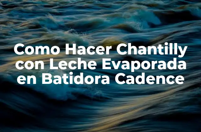 Como Hacer Chantilly con Leche Evaporada en Batidora Cadence