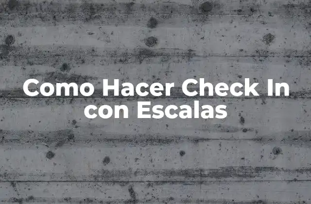 Como Hacer Check In con Escalas
