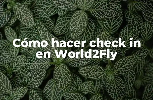 Cómo Hacer Check In en World2fly
