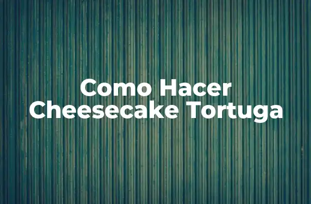 Como Hacer Cheesecake Tortuga 2 ¿Qué es un Cheesecake Tortuga?