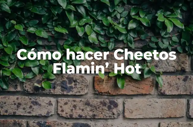 Cómo Hacer Cheetos Flamin’ Hot