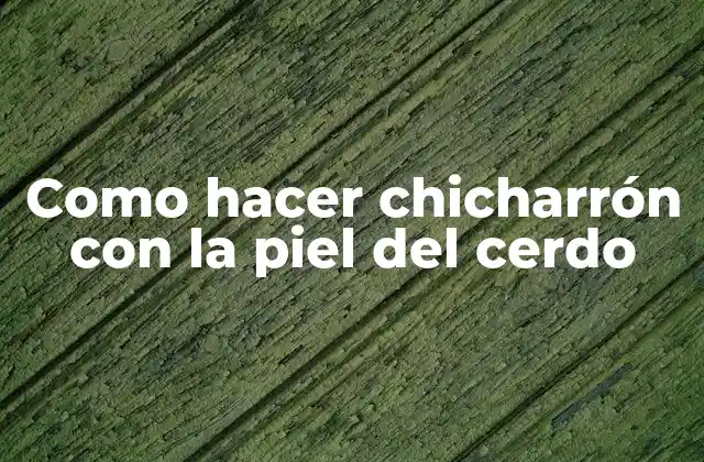 Como Hacer Chicharrón con la Piel Del Cerdo