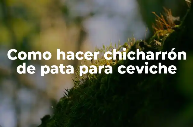 Como Hacer Chicharrón de Pata para Ceviche