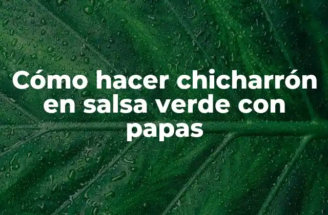 Cómo Hacer Chicharrón en Salsa Verde con Papas 2 ¿Qué es chicharrón en salsa verde con papas?