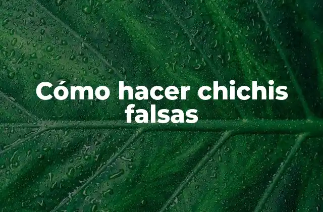 Cómo Hacer Chichis Falsas 2 Chichis falsas