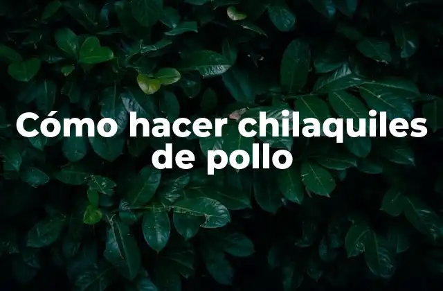 Cómo Hacer Chilaquiles de Pollo