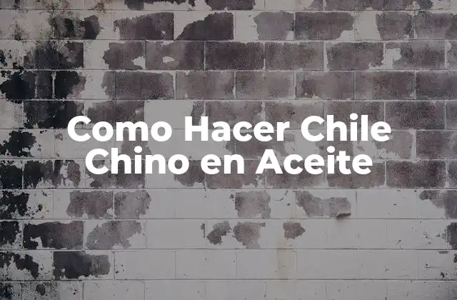 Como Hacer Chile Chino en Aceite