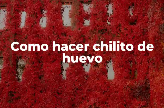 ¿Qué es un chilito de huevo?