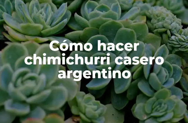Cómo Hacer Chimichurri Casero Argentino