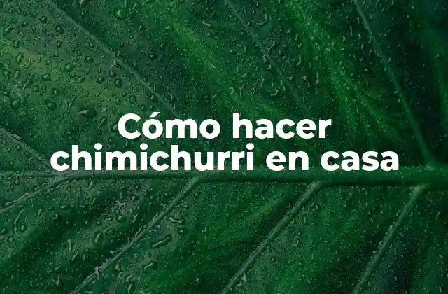 ¿Qué es el chimichurri y para qué se utiliza?