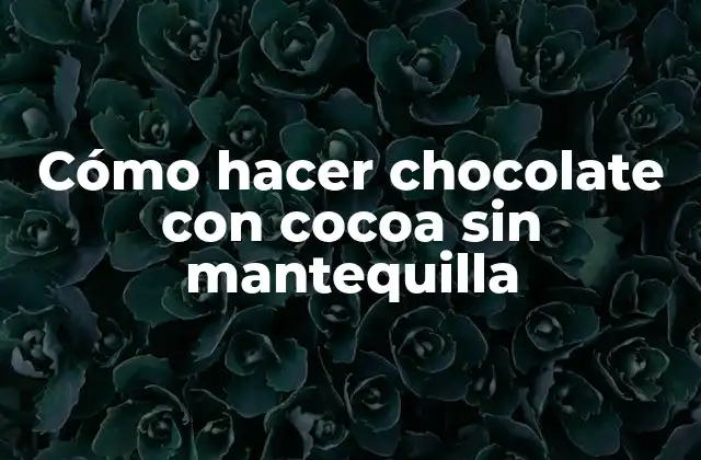 Cómo Hacer Chocolate con Cocoa sin Mantequilla