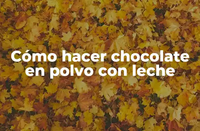 Cómo Hacer Chocolate en Polvo con Leche