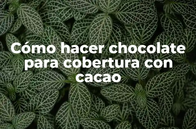 Cómo Hacer Chocolate para Cobertura con Cacao