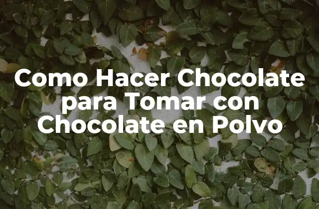 ¿Qué es el Chocolate en Polvo y para Qué Sirve?