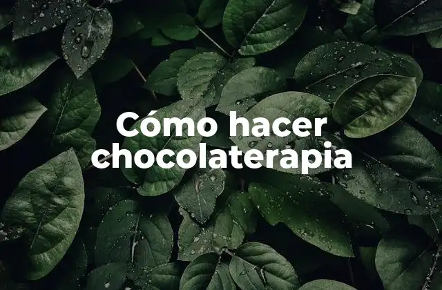 Cómo Hacer Chocolaterapia