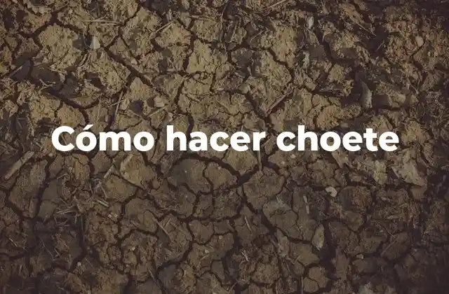 Cómo Hacer Choete