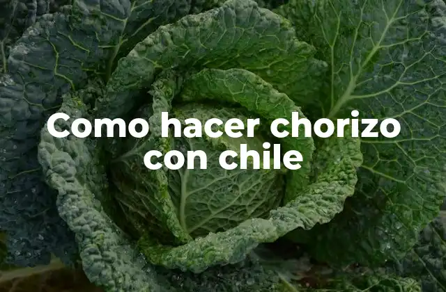 Como Hacer Chorizo con Chile