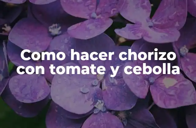 Como Hacer Chorizo con Tomate y Cebolla