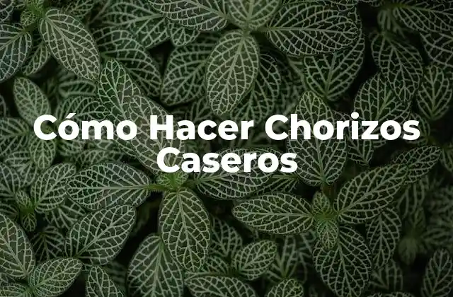 Cómo Hacer Chorizos Caseros