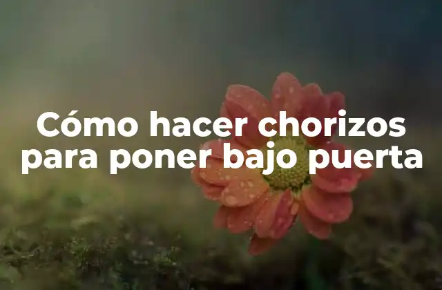 Cómo Hacer Chorizos para Poner bajo Puerta