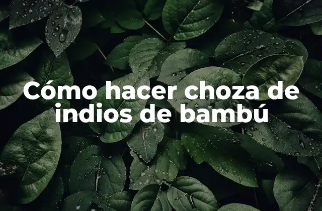 Cómo hacer choza de indios de bambú