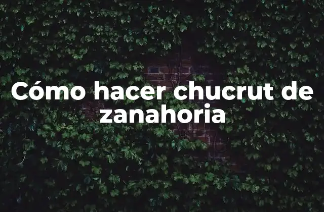 Cómo Hacer Chucrut de Zanahoria
