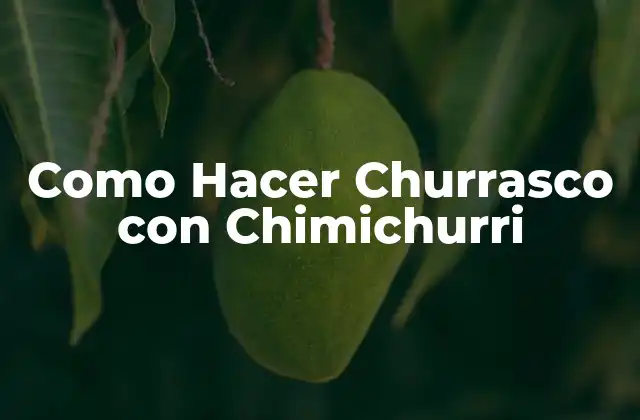 Como Hacer Churrasco con Chimichurri