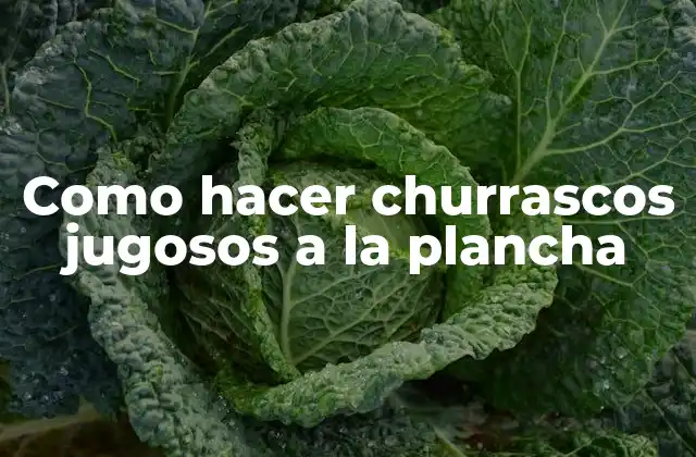 Como Hacer Churrascos Jugosos a la Plancha